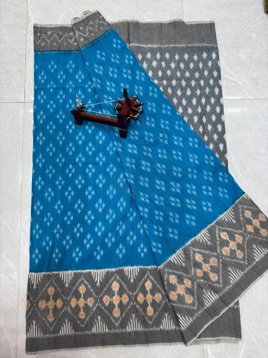 Ikkat cotton saree |pochampally cotton sarees - Handwoven cotton sari
