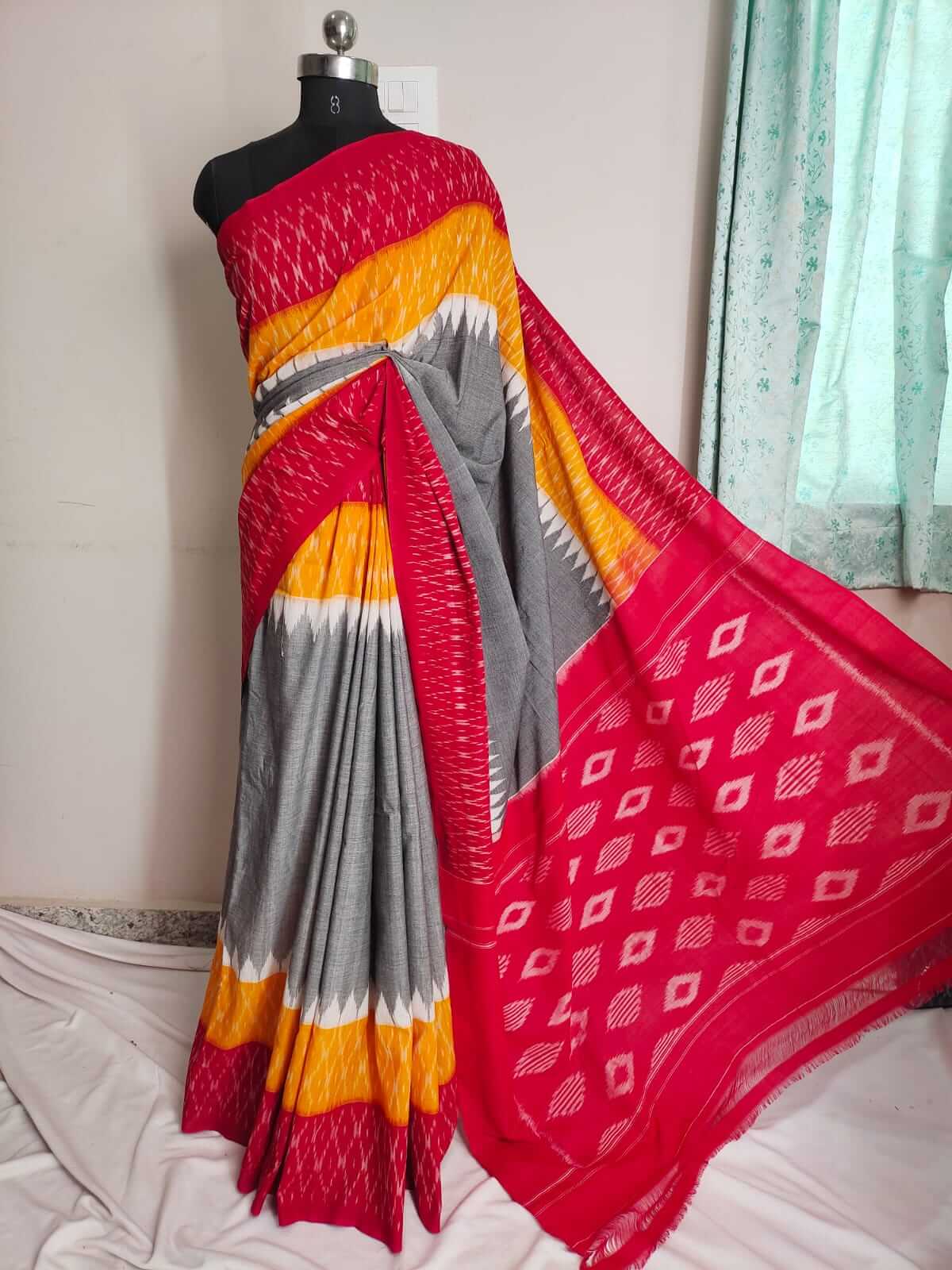 Ikkat cotton silk sarees hotsell