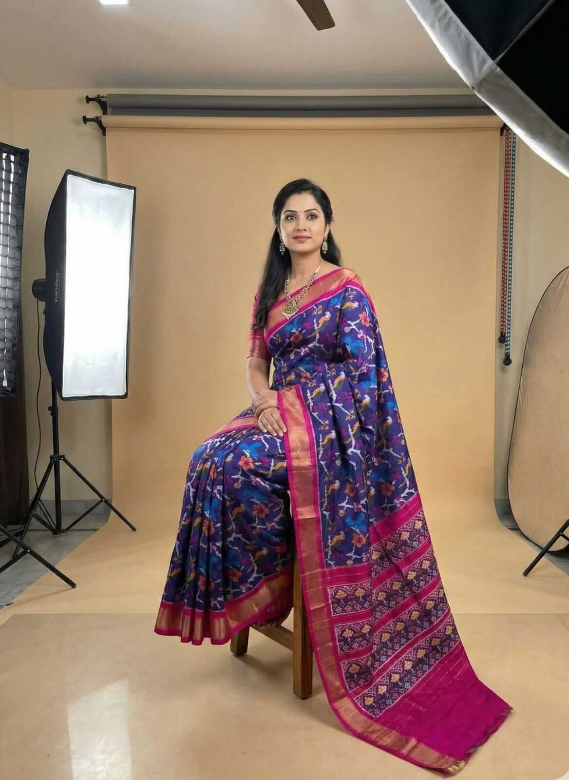 Handwoven Pochampally Ikkat Pure Silk Saree – Direct from Weavers | Traditional Luxury