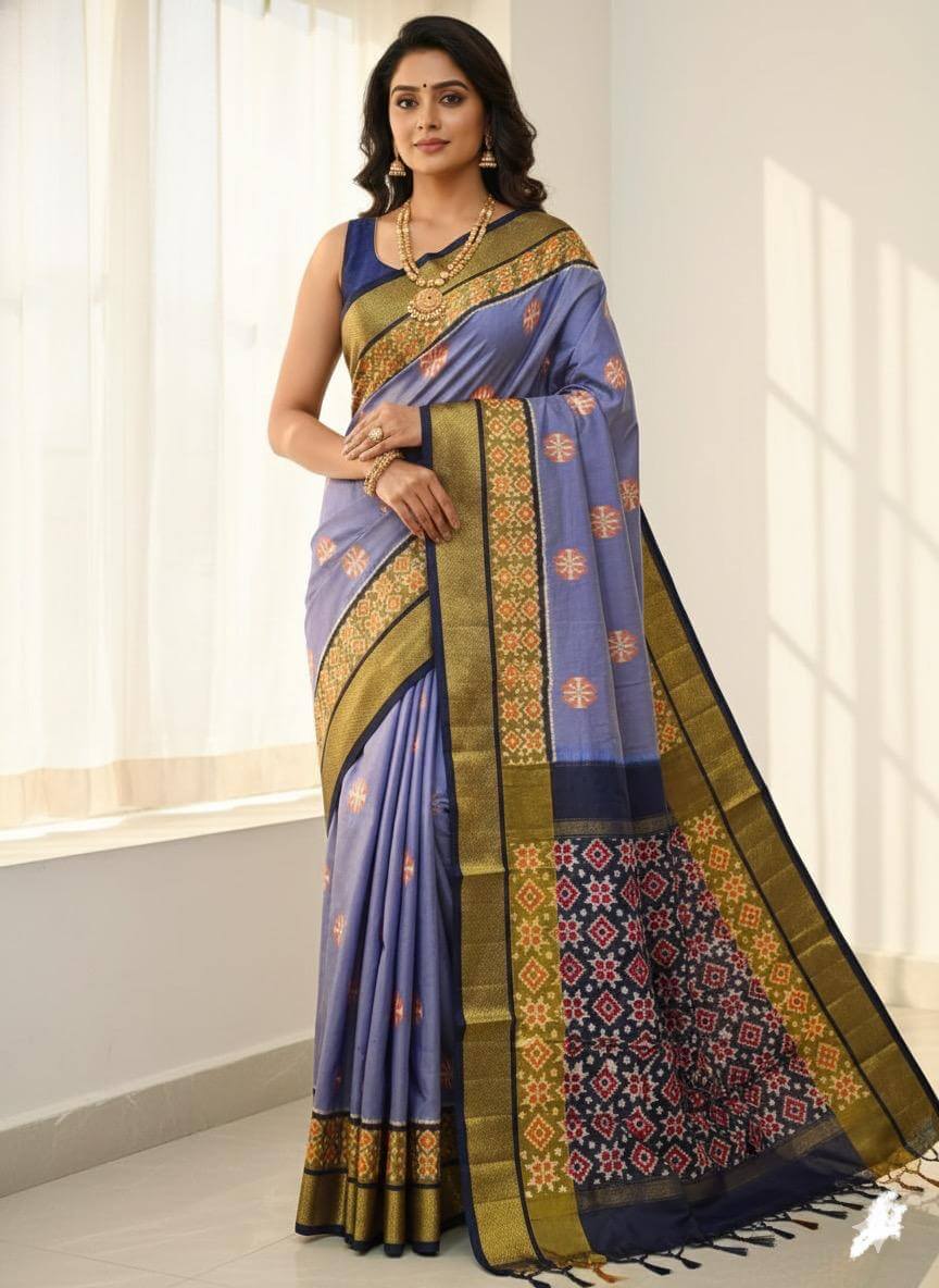 Pure Silk Pochampally Ikkat Handloom Saree | Traditional Indian Weave