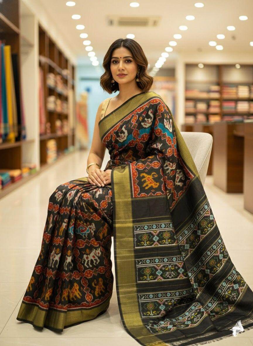 Pochampally ikkat Madthas silk saree /Sarees/ Ikkat sarees/ Ikat sarees/ silk sarees/Handwoven saree