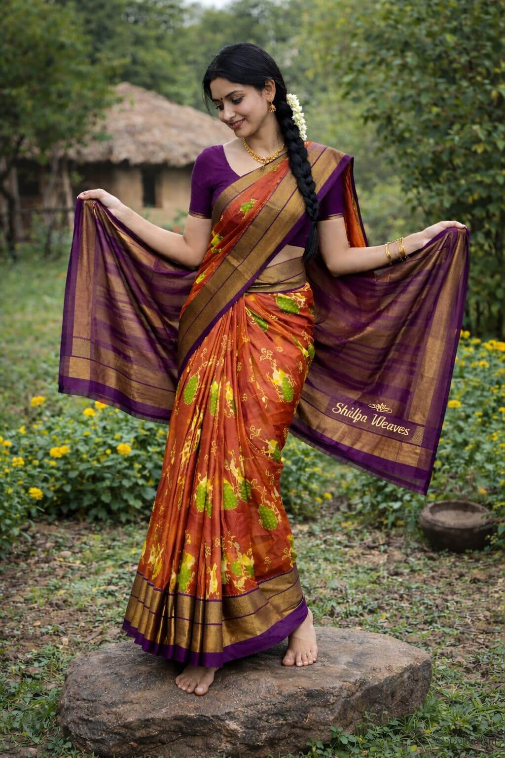 Handloom Pure Silk Pochampally Ikkat Saree | Ethnic Indian Saree