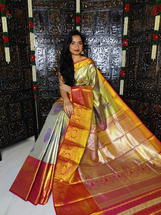 Kanchi Handloom tissue soft silk sarees | Kanjivaram designer sarees
