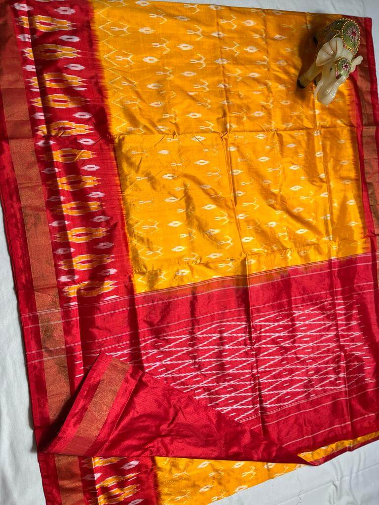 Pochampally ikkat pure silk saree | Handwoven pochampally pure pattu sarees - ikkat silk
