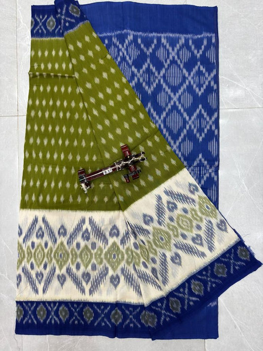 Ikkat cotton saree |Mercerized ikkat cotton saree