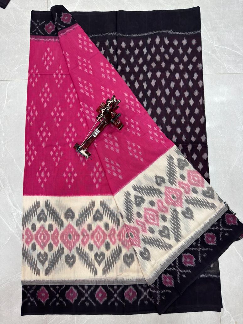 Pochampally mercerized cotton ikkat saree | handwoven cotton saree