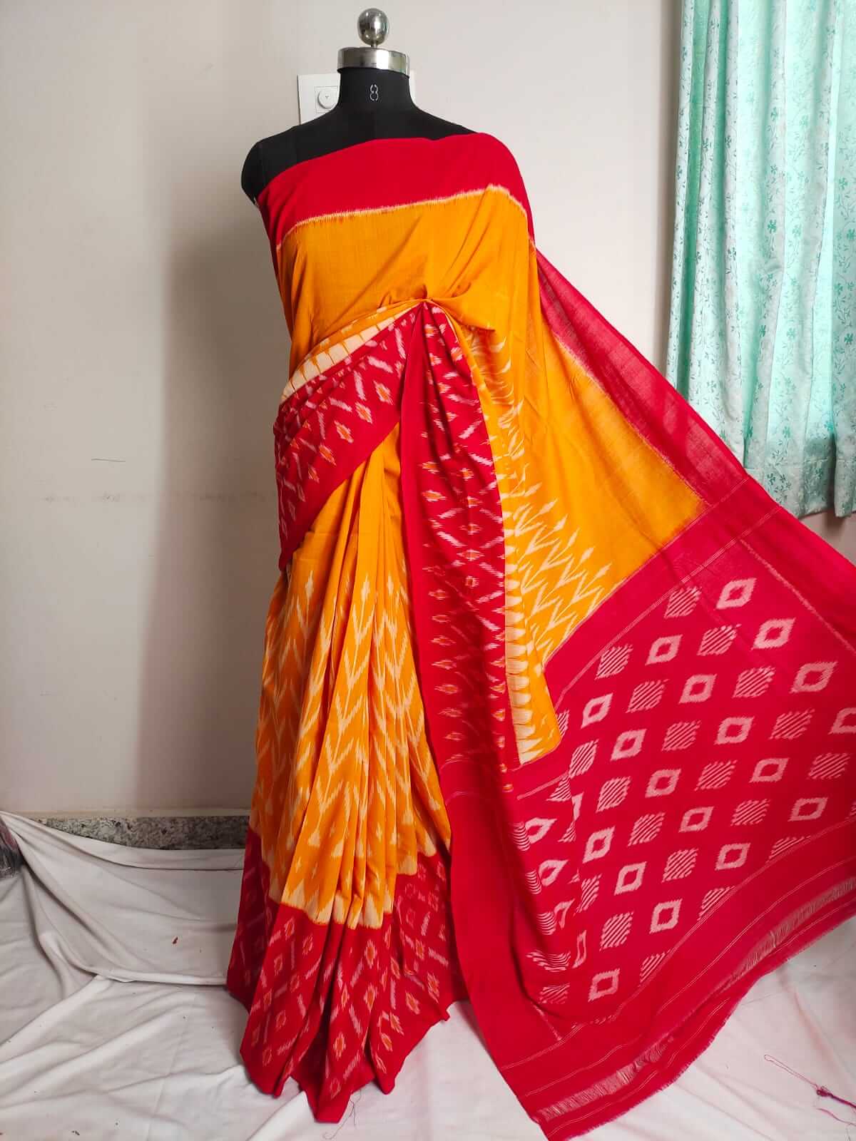 Handwoven Ikkat cotton saree | Pochampally ikkat cotton saree