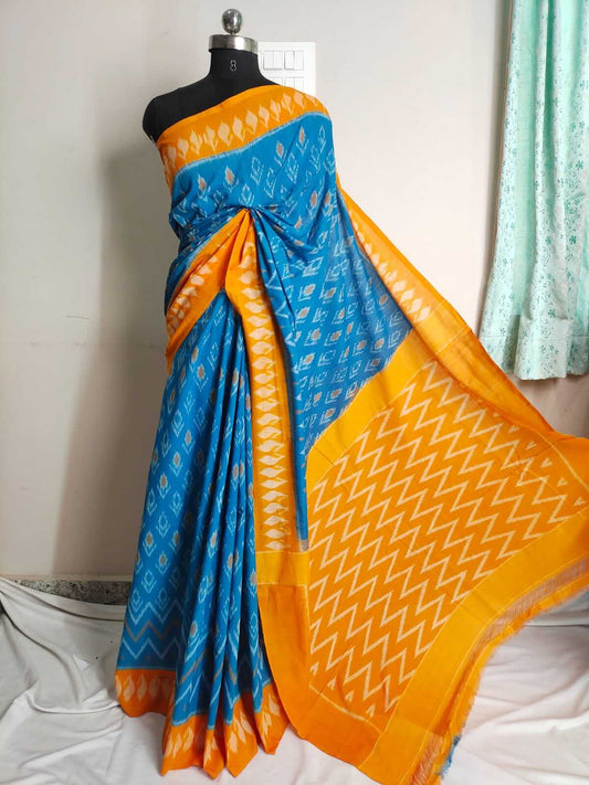 Handwoven Ikkat cotton saree | Pochampally ikkat cotton saree