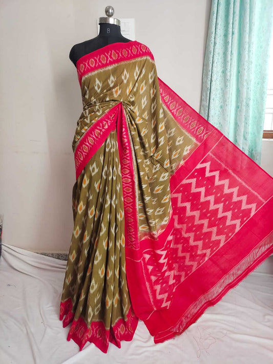 Pochampally ikkat handwoven cotton saree