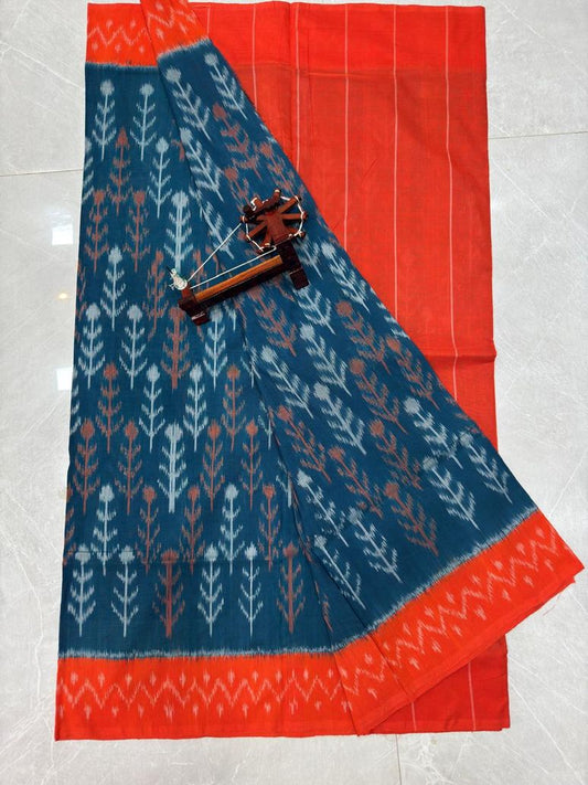 Pochampally ikkat handwoven cotton saree