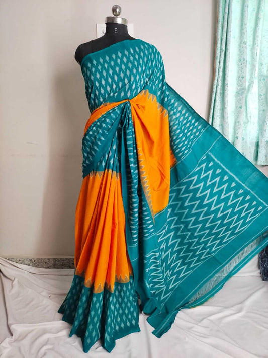Pochampally ikkat handwoven cotton saree