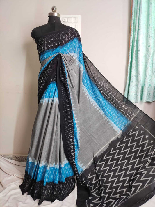 Pochampally mercerized cotton ikkat saree | handwoven cotton saree