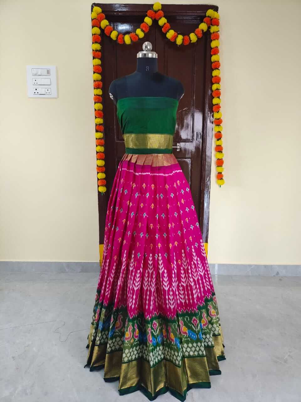 pochampally ikkat lehenga