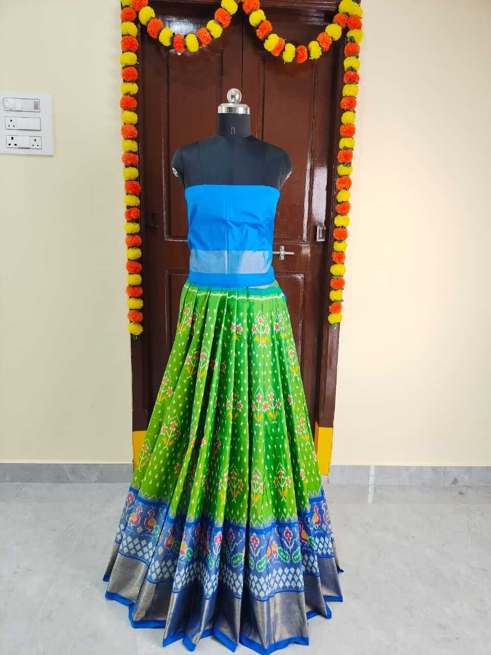 pochampally ikkat lehenga