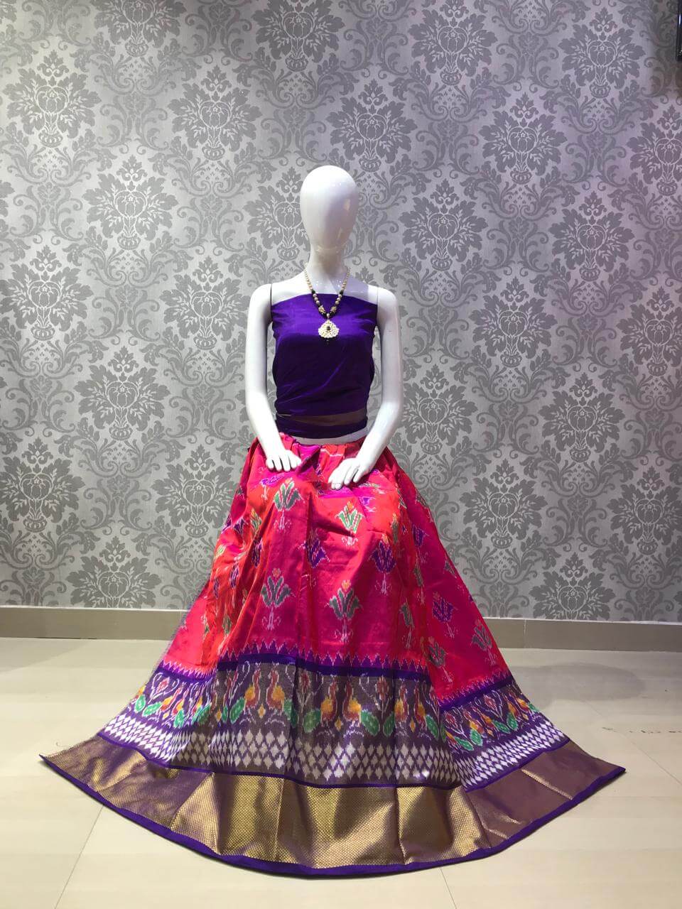 pochampally ikkat lehenga