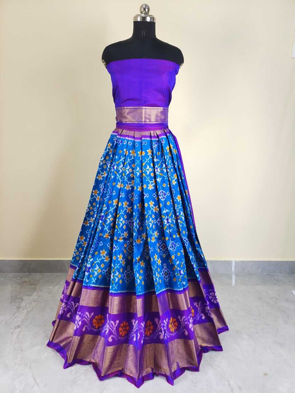 Ikkat pattu fashion long gowns