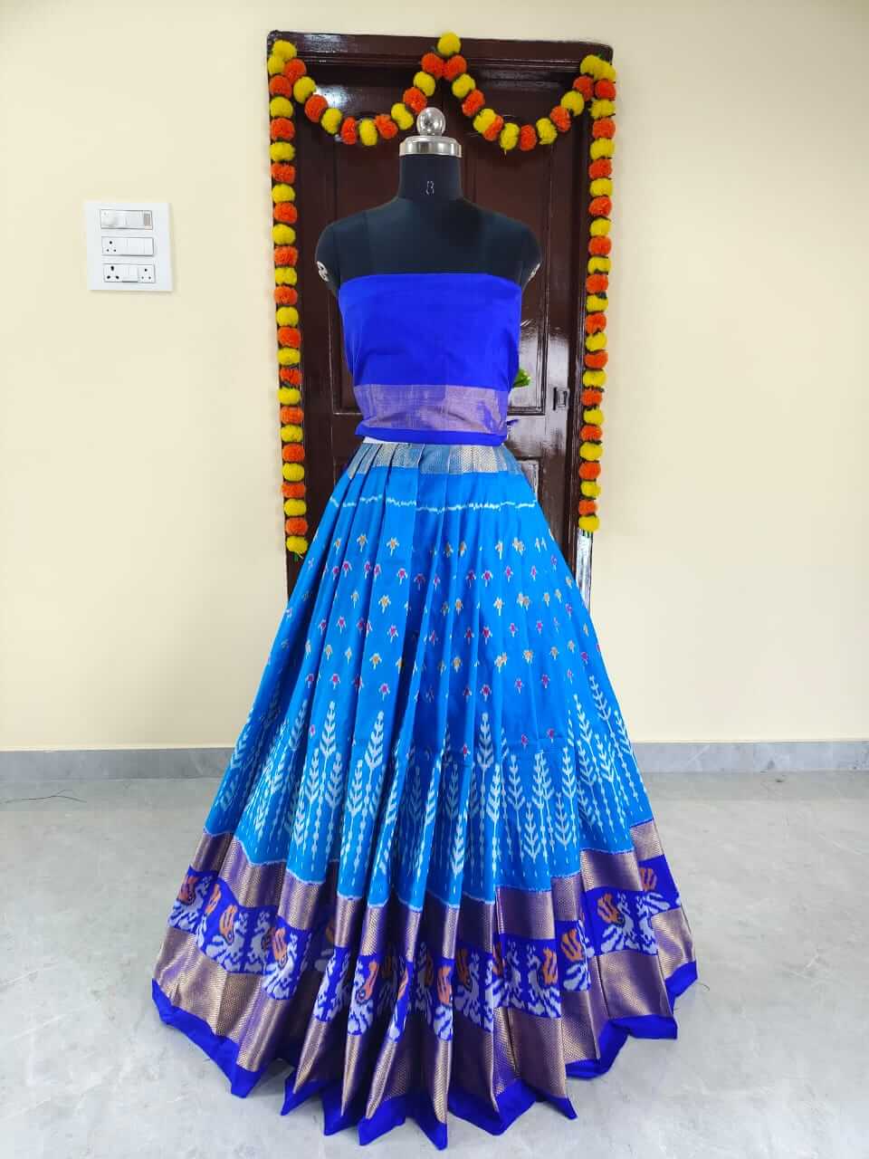 pochampally ikkat lehenga