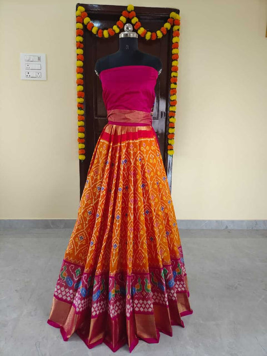 pochampally ikkat lehenga