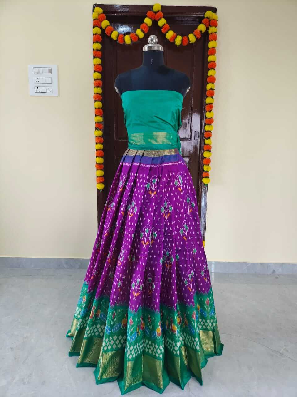 pochampally ikkat lehenga