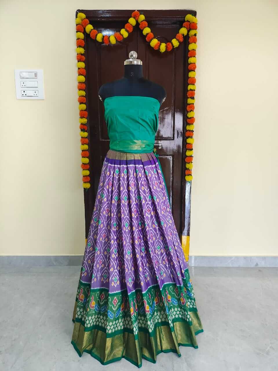 pochampally ikkat lehenga