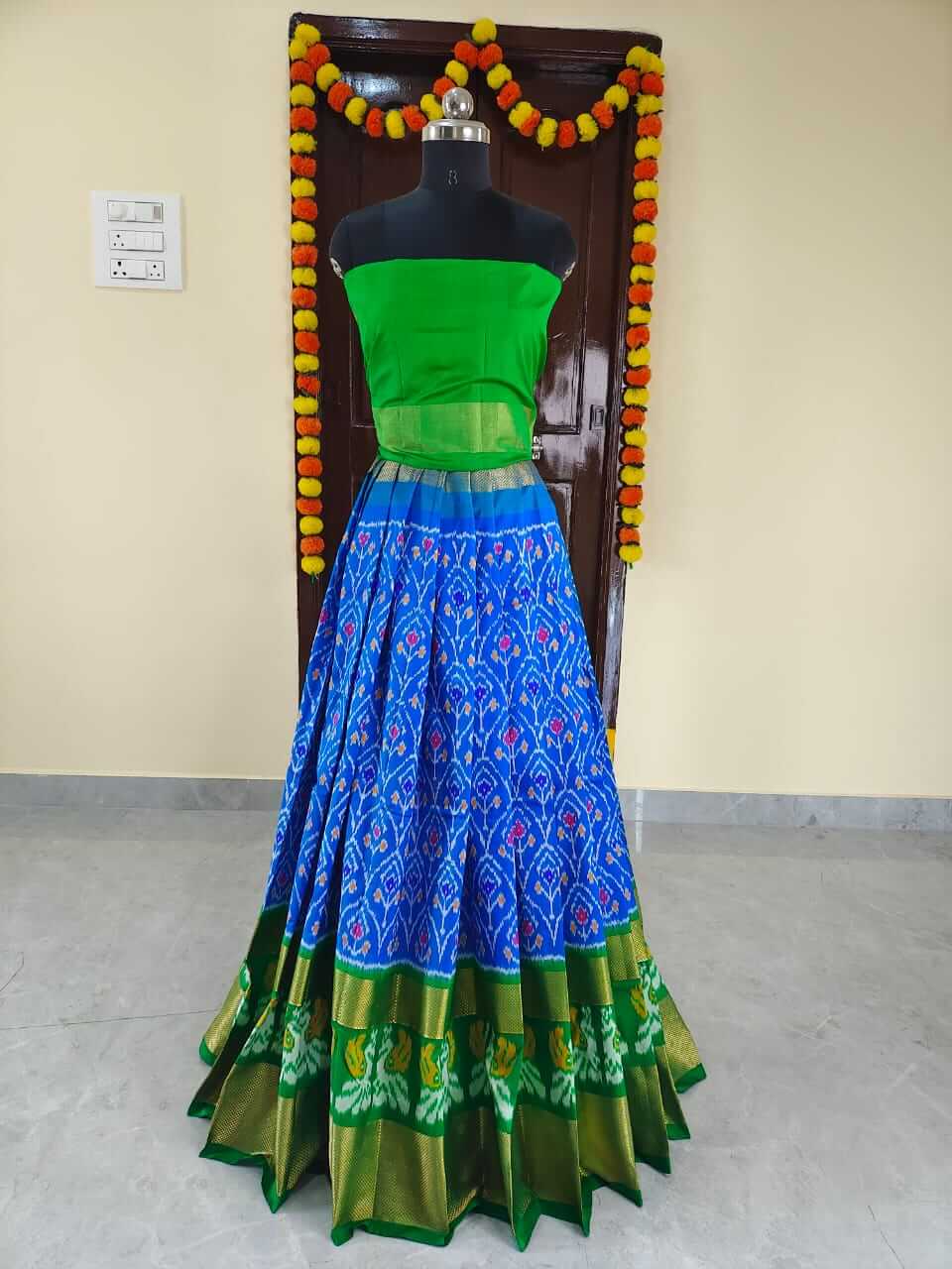 pochampally ikkat lehenga