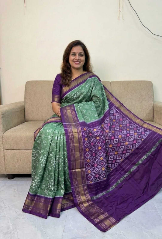 Pochampally ikkat Rudraksha Boarder silk saree /Sarees/ Ikkat sarees/ Ikat sarees/ silk sarees/Handwoven saree