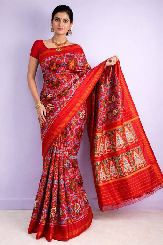 Pure Silk Pochampally Ikkat Handloom Saree | Traditional Indian Weave