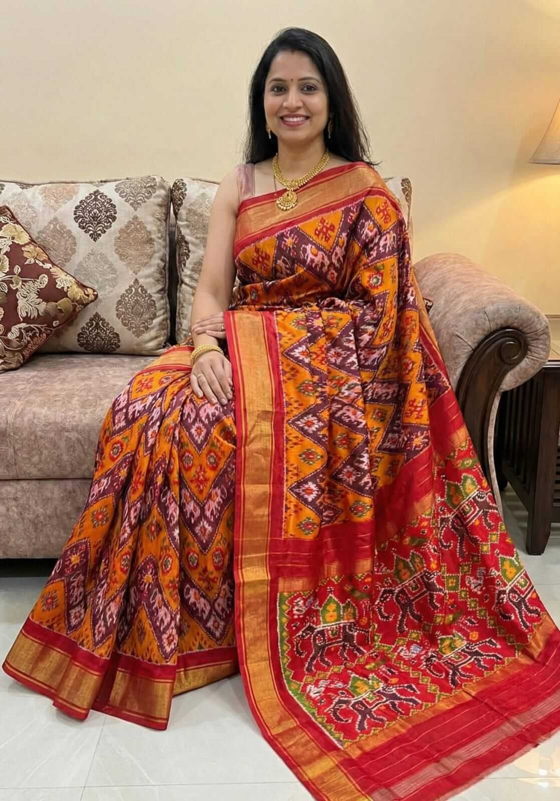 Handwoven Pochampally Ikkat Pure Silk Saree – Direct from Weavers | Traditional Luxury