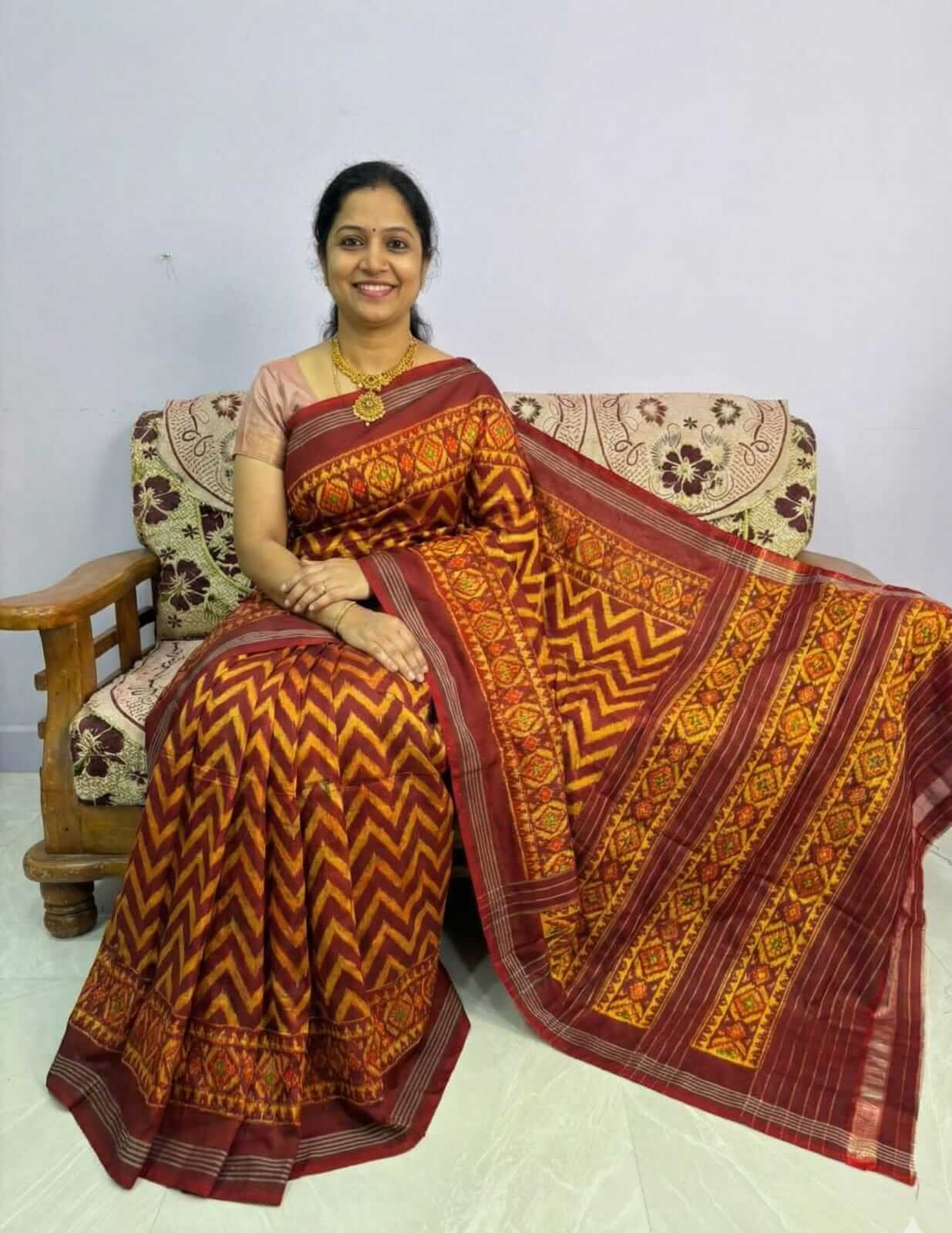 Handloom Pure Silk Pochampally Ikkat Saree | Ethnic Indian Saree