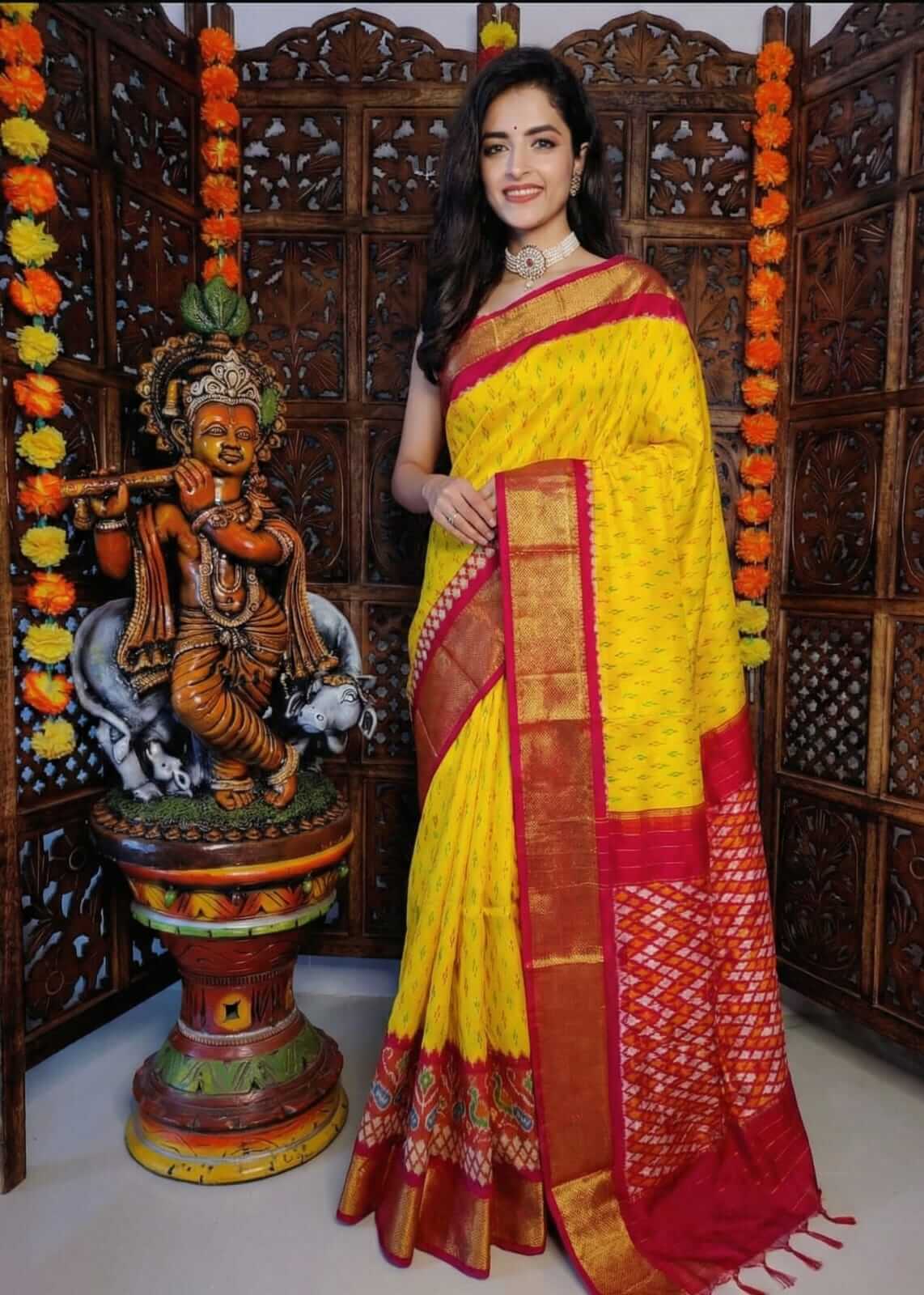 Handloom Pure Silk Pochampally Ikkat Saree | Ethnic Indian Saree