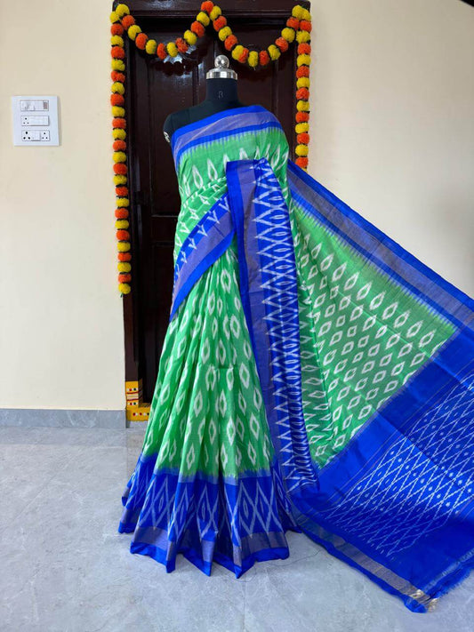 Pochampally ikkat pure silk saree | Handwoven pochampally pure pattu sarees - ikkat silk