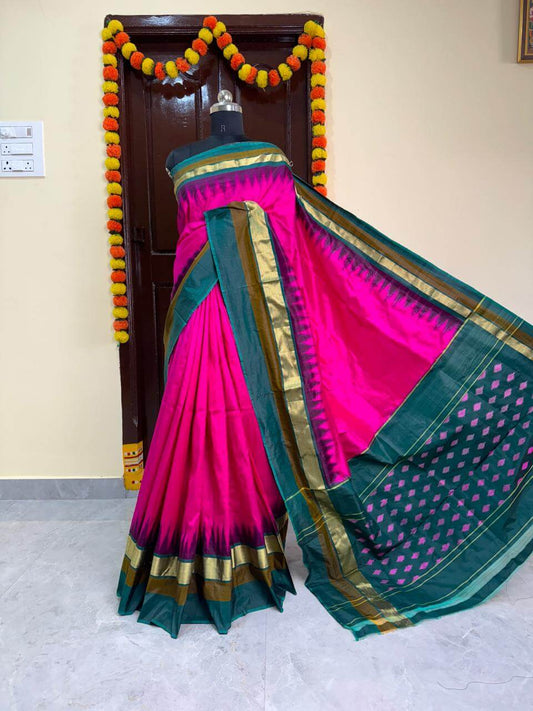 Pochampally ikkat silk sarees | Handwoven pochampally pure pattu sarees - ikkat silk