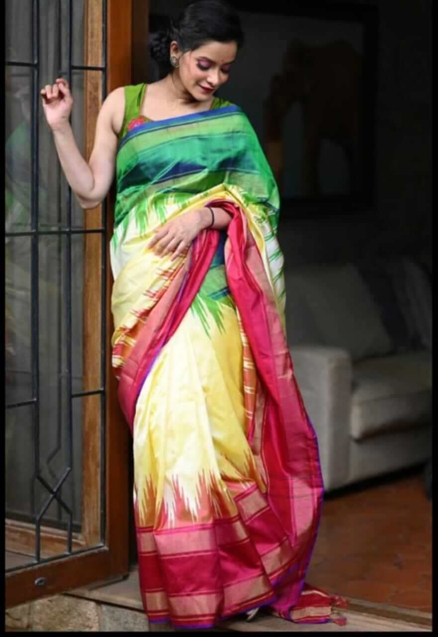 Pochampally ikkat silk saree /Sarees/ Ikkat sarees/ Ikat sarees/ silk sarees/Handwoven saree