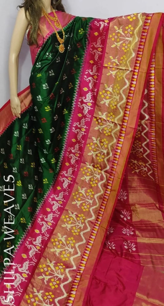 Pochampally ikkat pure silk saree | Handwoven pochampally pure pattu sarees - ikkat silk