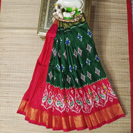 ikkat kids Lehenga | Pure silk pochampally ikkat lehenga - Pattu pavadai